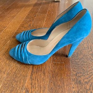 Loeffler Randall blue suede heels
